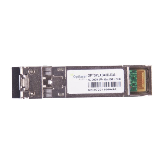 TRANSCEPTOR ÓPTICO, SFP+ 10G, DWDM, 40KM, 1548.51NM, CH36 TRANSCEPTOR ÓPTICO, SFP+ 10G, DWDM, 40KM, 1548.51NM, CH36