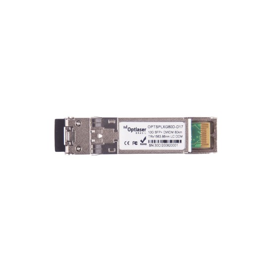 TRANSCEPTOR ÓPTICO, SFP+ 10G, DWDM, 80KM, 1563.86NM, CH17