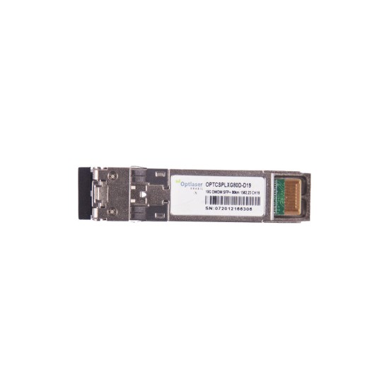 TRANSCEPTOR ÓPTICO, SFP+ 10G, DWDM, 80KM, 1562.23NM, CH19 TRANSCEPTOR ÓPTICO, SFP+ 10G, DWDM, 80KM, 1562.23NM, CH19