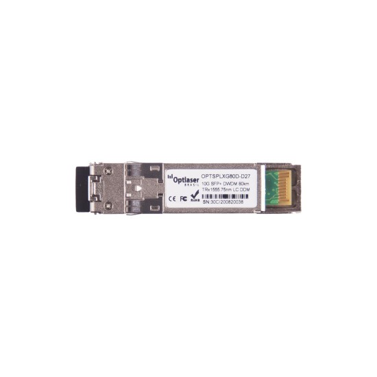 TRANSCEPTOR ÓPTICO, SFP+ 10G, DWDM, 80KM, 1555.75NM, CH27 TRANSCEPTOR ÓPTICO, SFP+ 10G, DWDM, 80KM, 1555.75NM, CH27