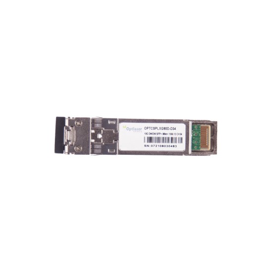 TRANSCEPTOR ÓPTICO, SFP+ 10G, DWDM, 80KM, 1550.12NM, CH34 TRANSCEPTOR ÓPTICO, SFP+ 10G, DWDM, 80KM, 1550.12NM, CH34