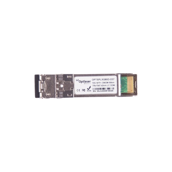 TRANSCEPTOR ÓPTICO, SFP+ 10G, DWDM, 80KM 1547.72NM CH37 TRANSCEPTOR ÓPTICO, SFP+ 10G, DWDM, 80KM 1547.72NM CH37