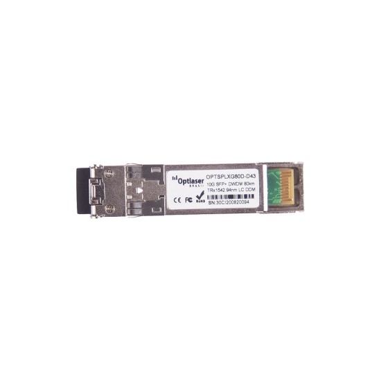 TRANSCEPTOR ÓPTICO, SFP+ 10G, DWDM, 80KM 1542.94NM CH43 TRANSCEPTOR ÓPTICO, SFP+ 10G, DWDM, 80KM 1542.94NM CH43